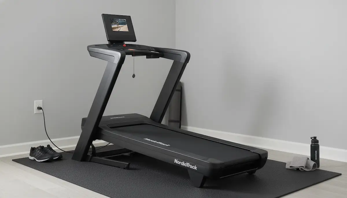 NordicTrack treadmill with power cord plugged in